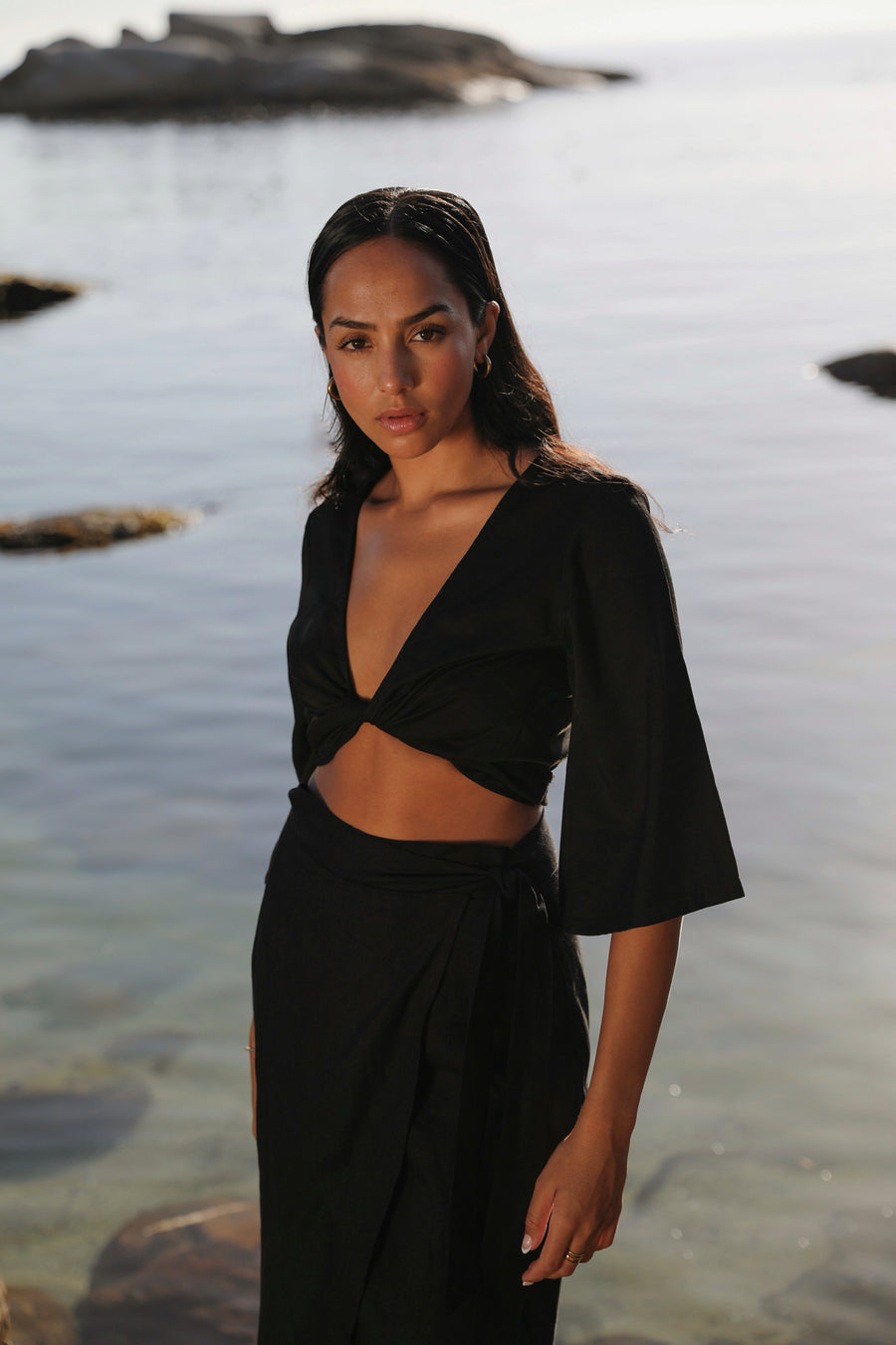 The Wrap Top in Black