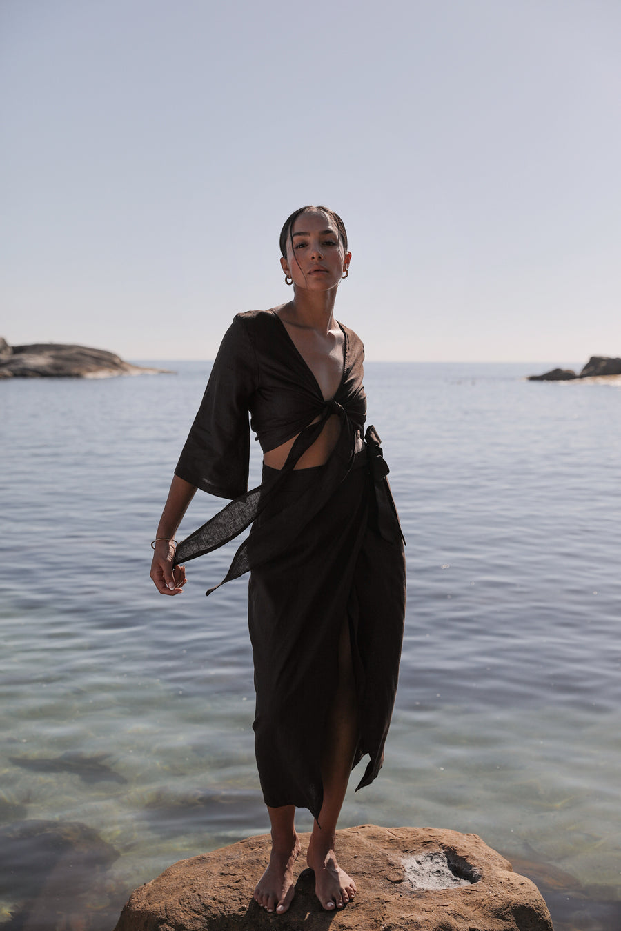 The Wrap Top in Brown