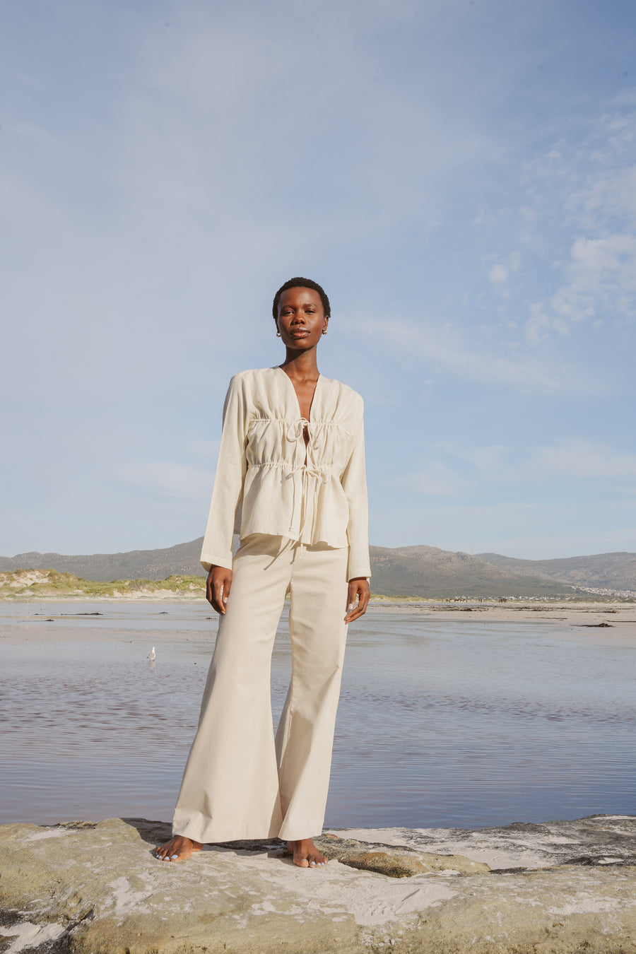 The Wide Leg Pants in Cream