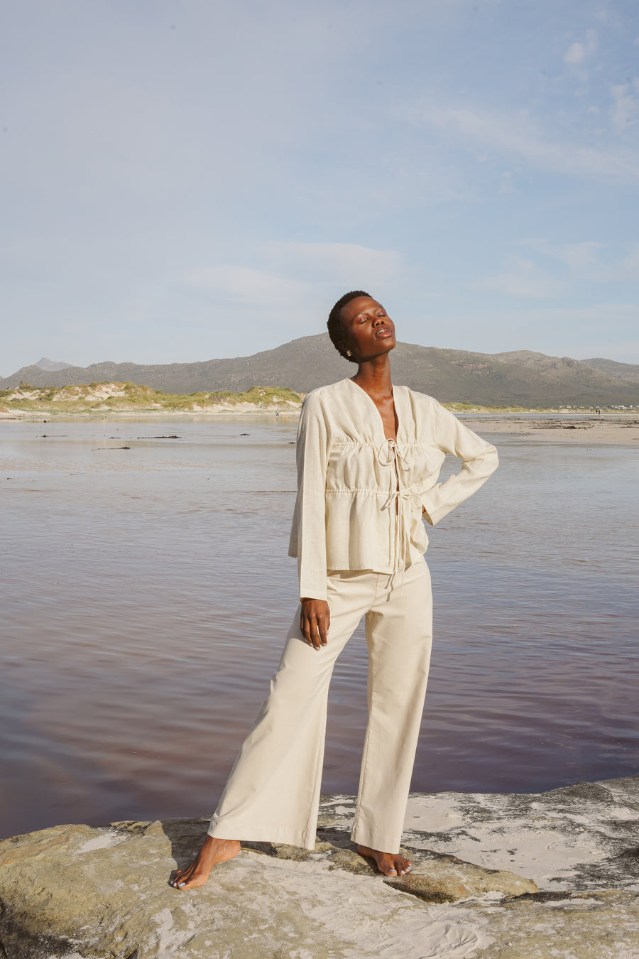 The Wide Leg Pants in Cream