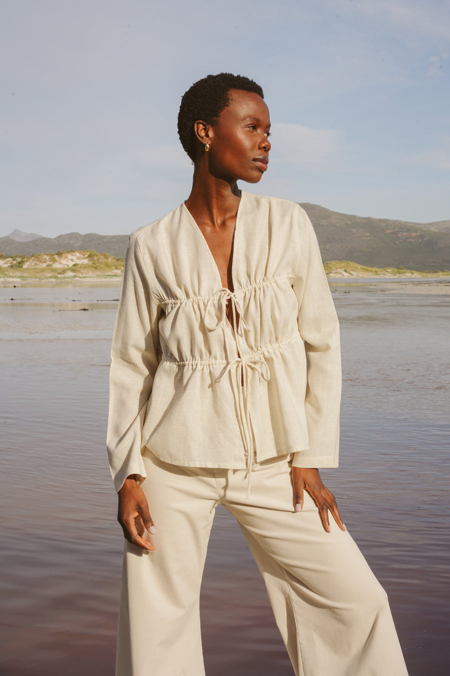 The Wide Leg Pants in Cream