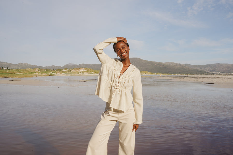 The Wide Leg Pants in Cream