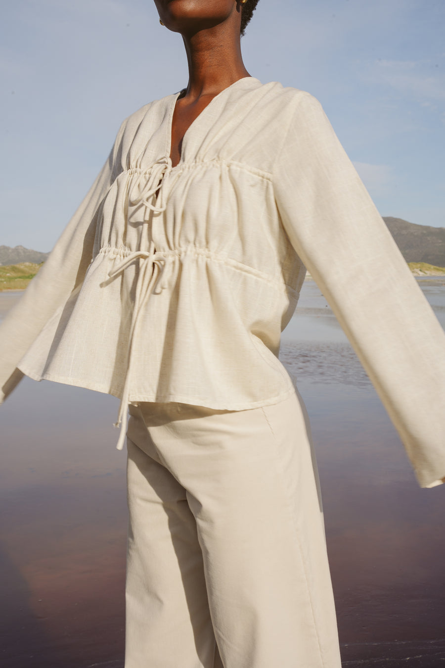 The Wide Leg Pants in Cream