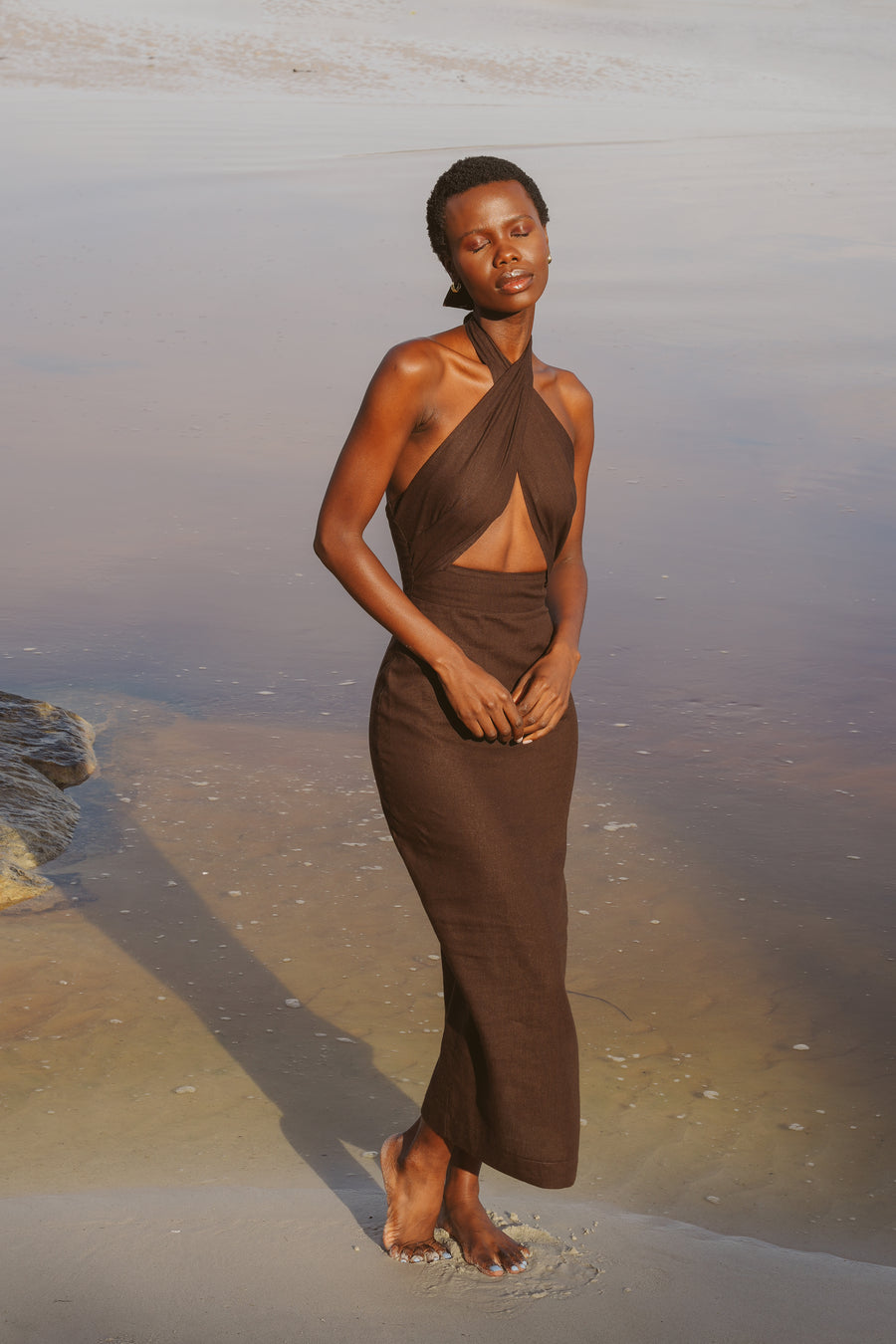 The Storm Dress in Brown