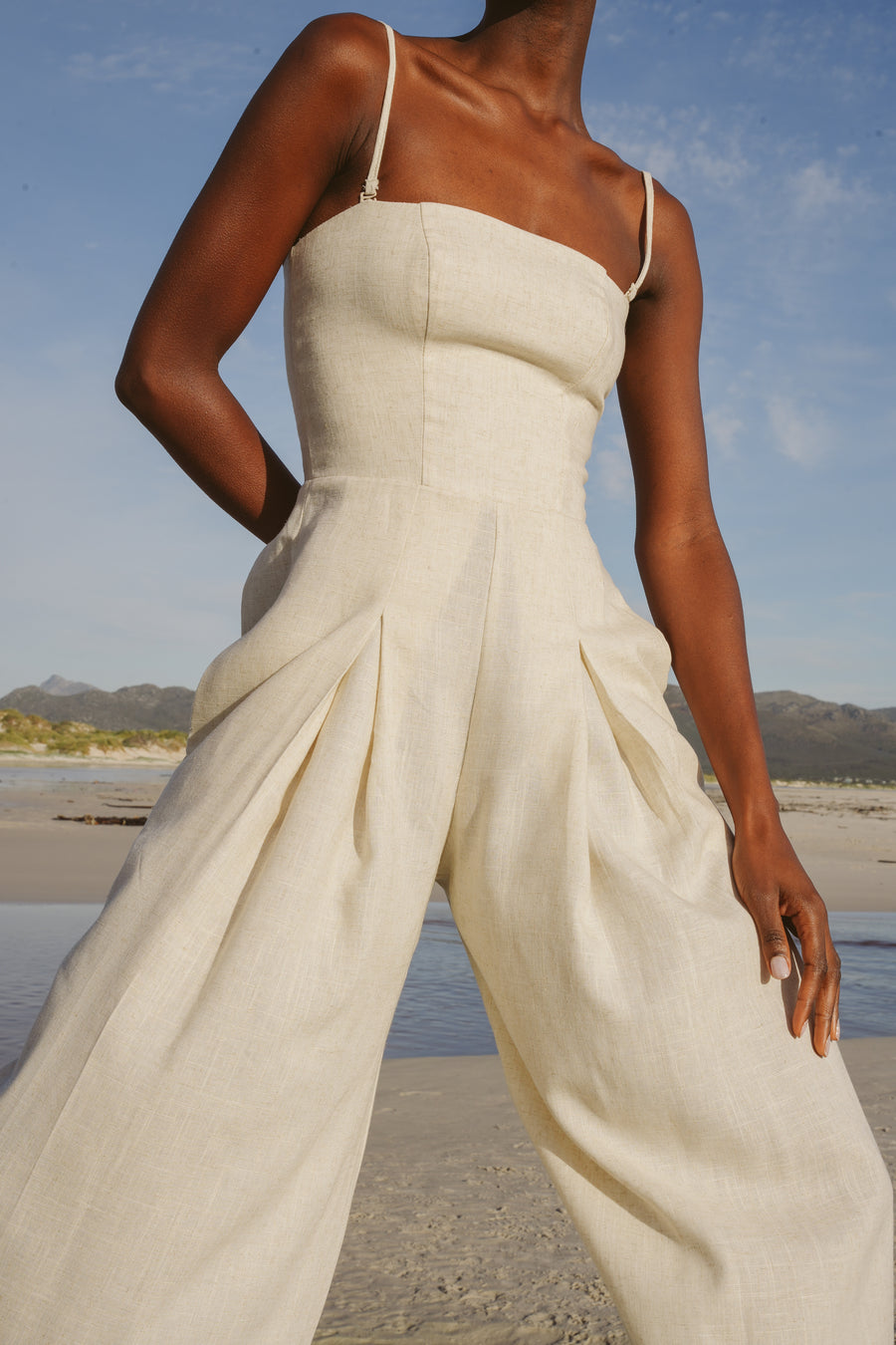 The Sofia Jumpsuit in Natural