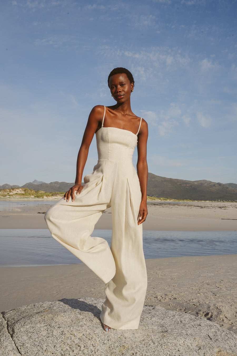 The Sofia Jumpsuit in Natural
