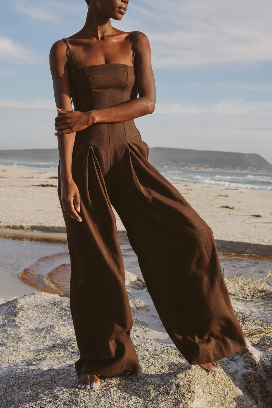 The Sofia Jumpsuit in Brown