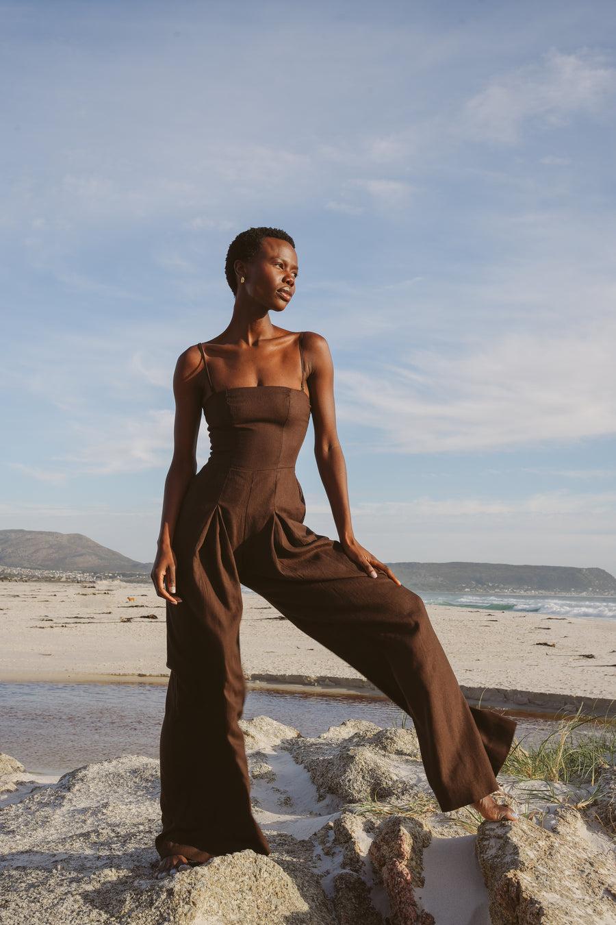 The Sofia Jumpsuit in Brown