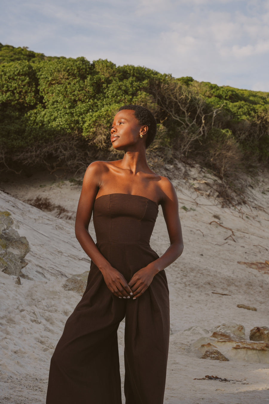 The Sofia Jumpsuit in Brown
