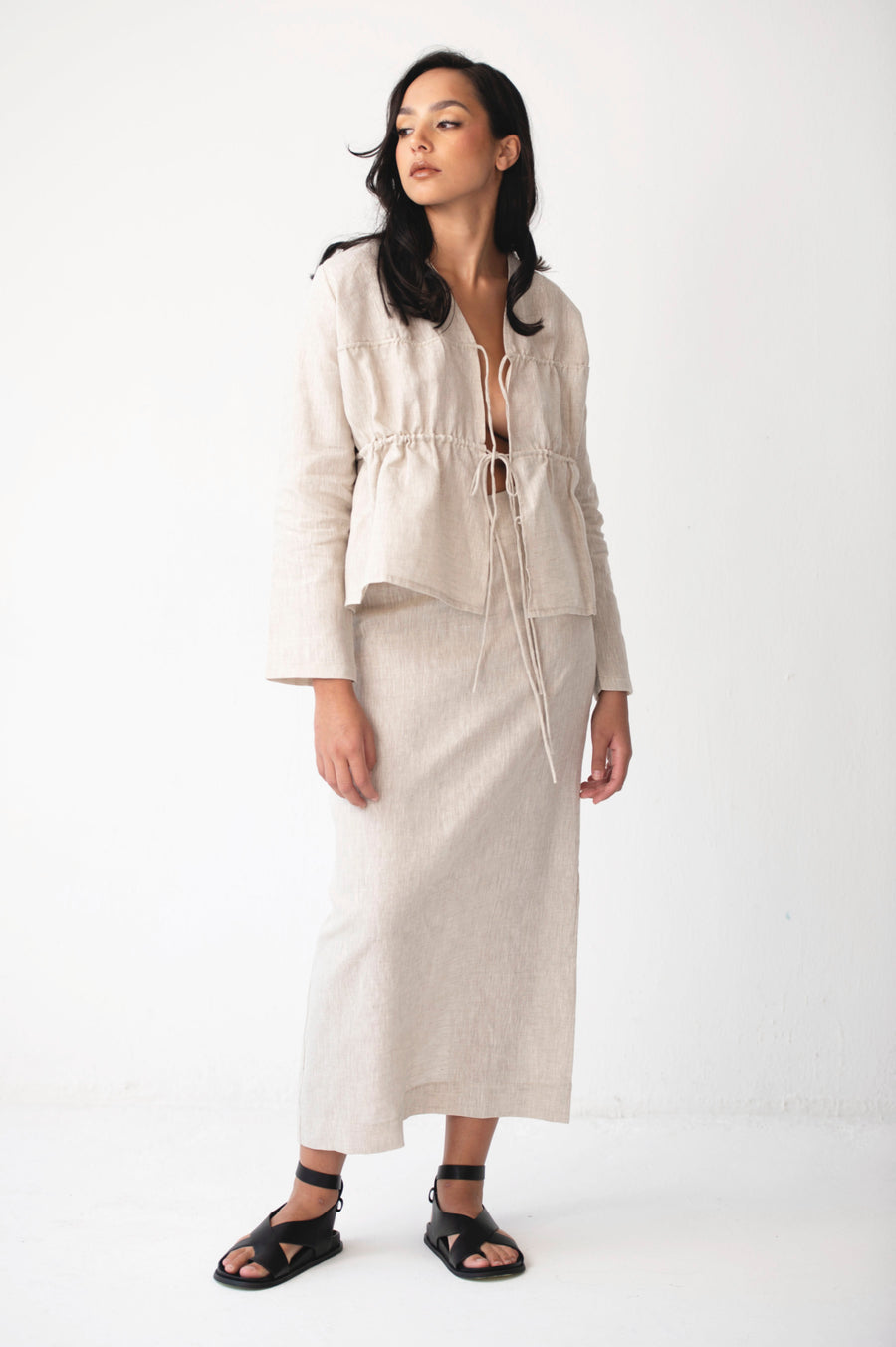 The Maxi Pencil Skirt in Natural