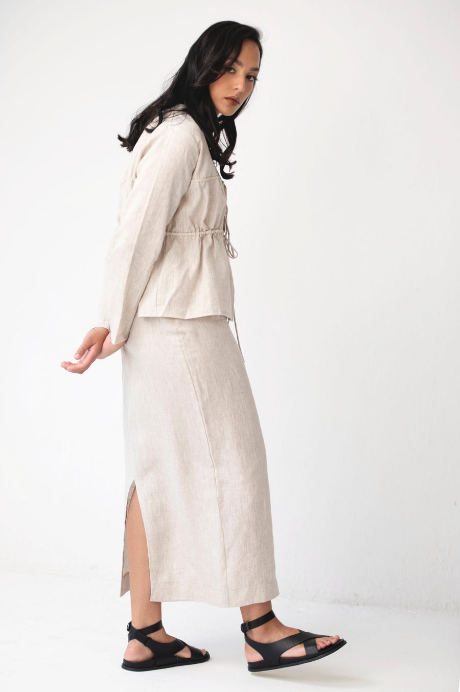 The Maxi Pencil Skirt in Natural