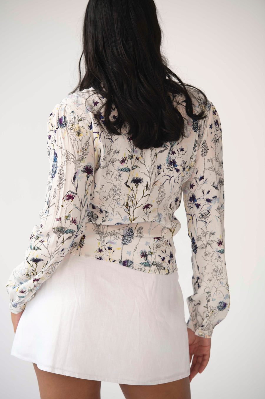 The Aida Top in White Floral