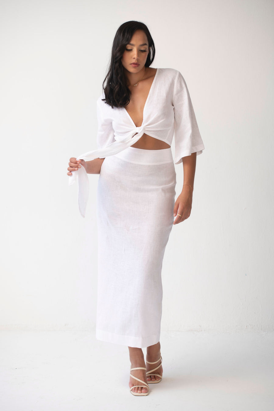 The Maxi Pencil Skirt in White