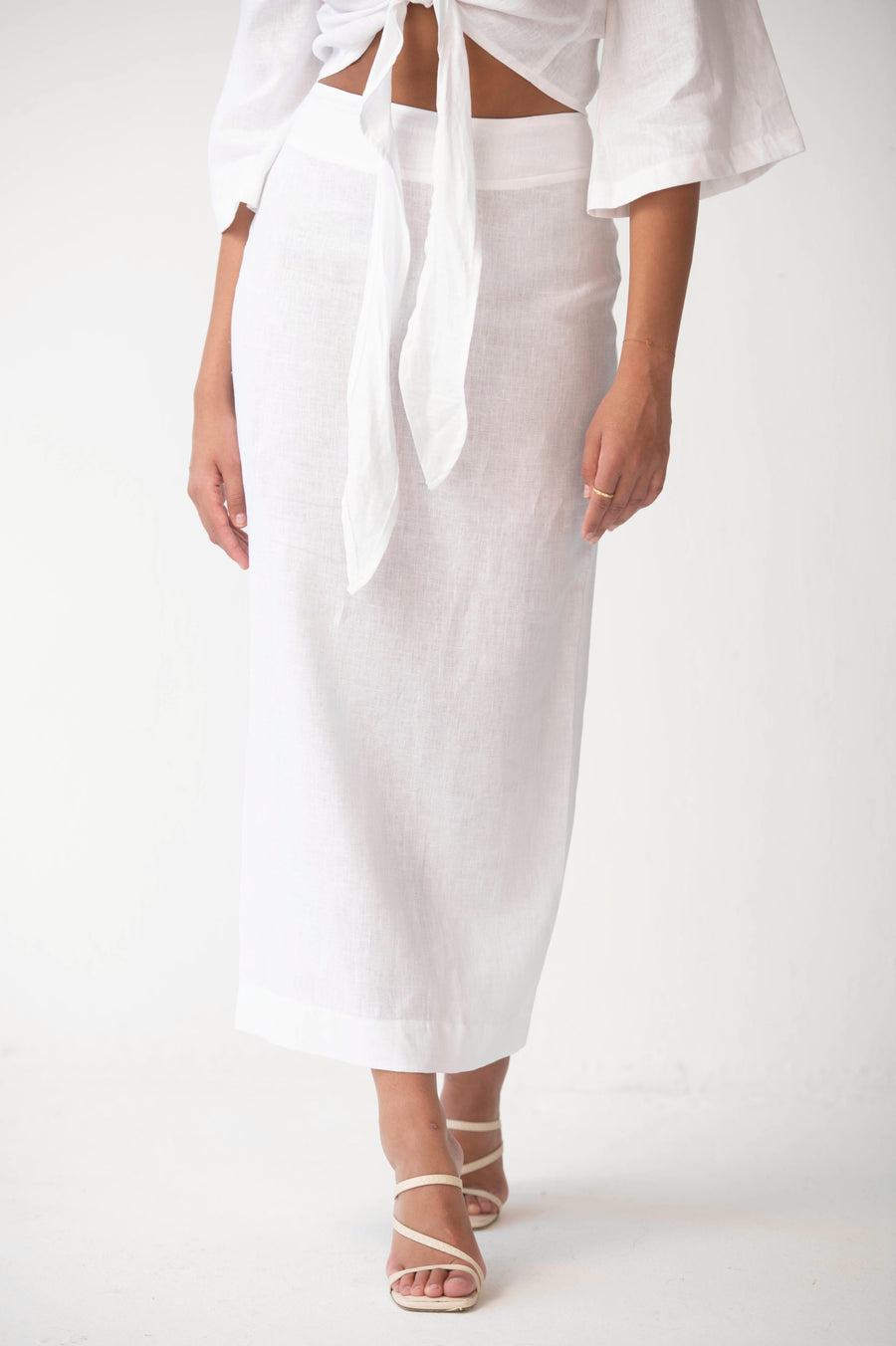 The Maxi Pencil Skirt in White