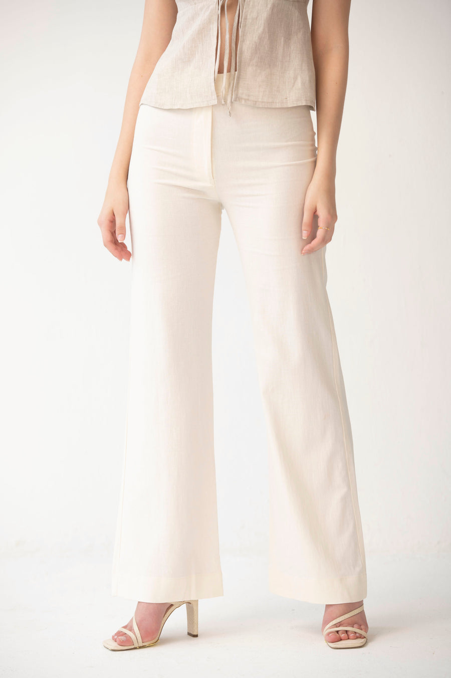 The Harlow Pants in Cream