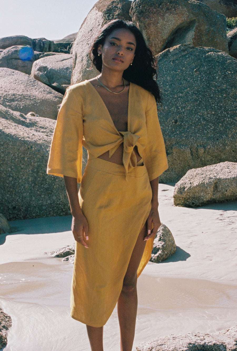 The Wrap Skirt in Mustard