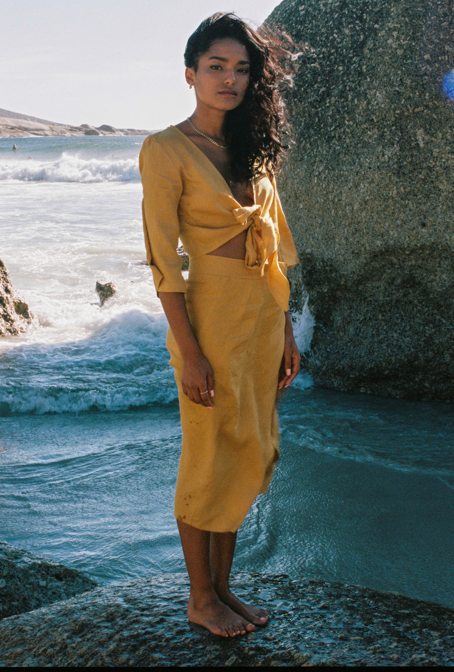 The Wrap Skirt in Mustard