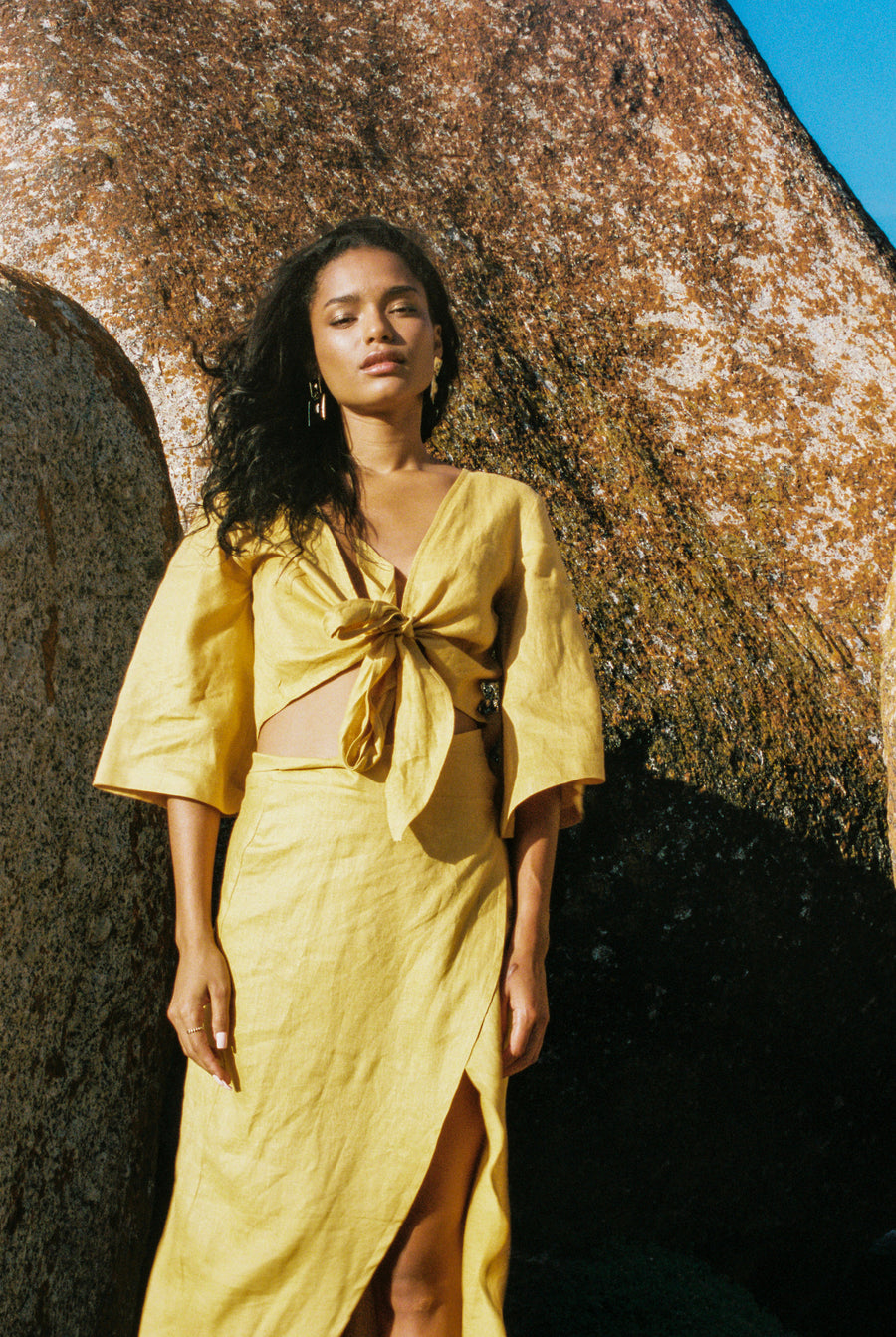 The Wrap Skirt in Mustard