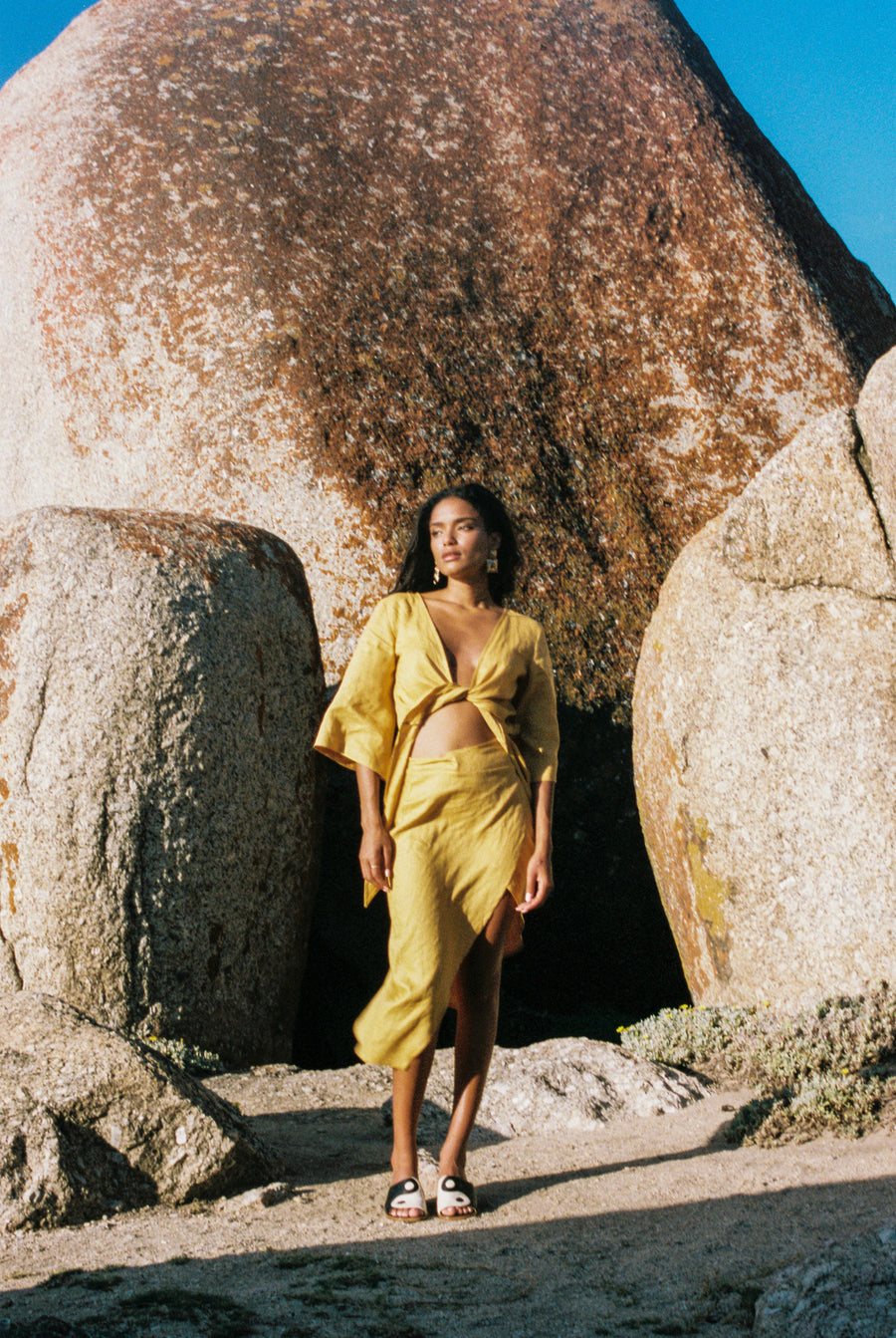 The Wrap Skirt in Mustard
