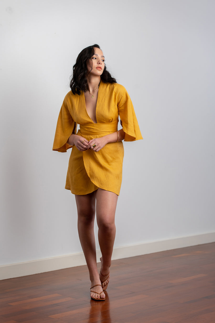 The Mini Dress in Mustard