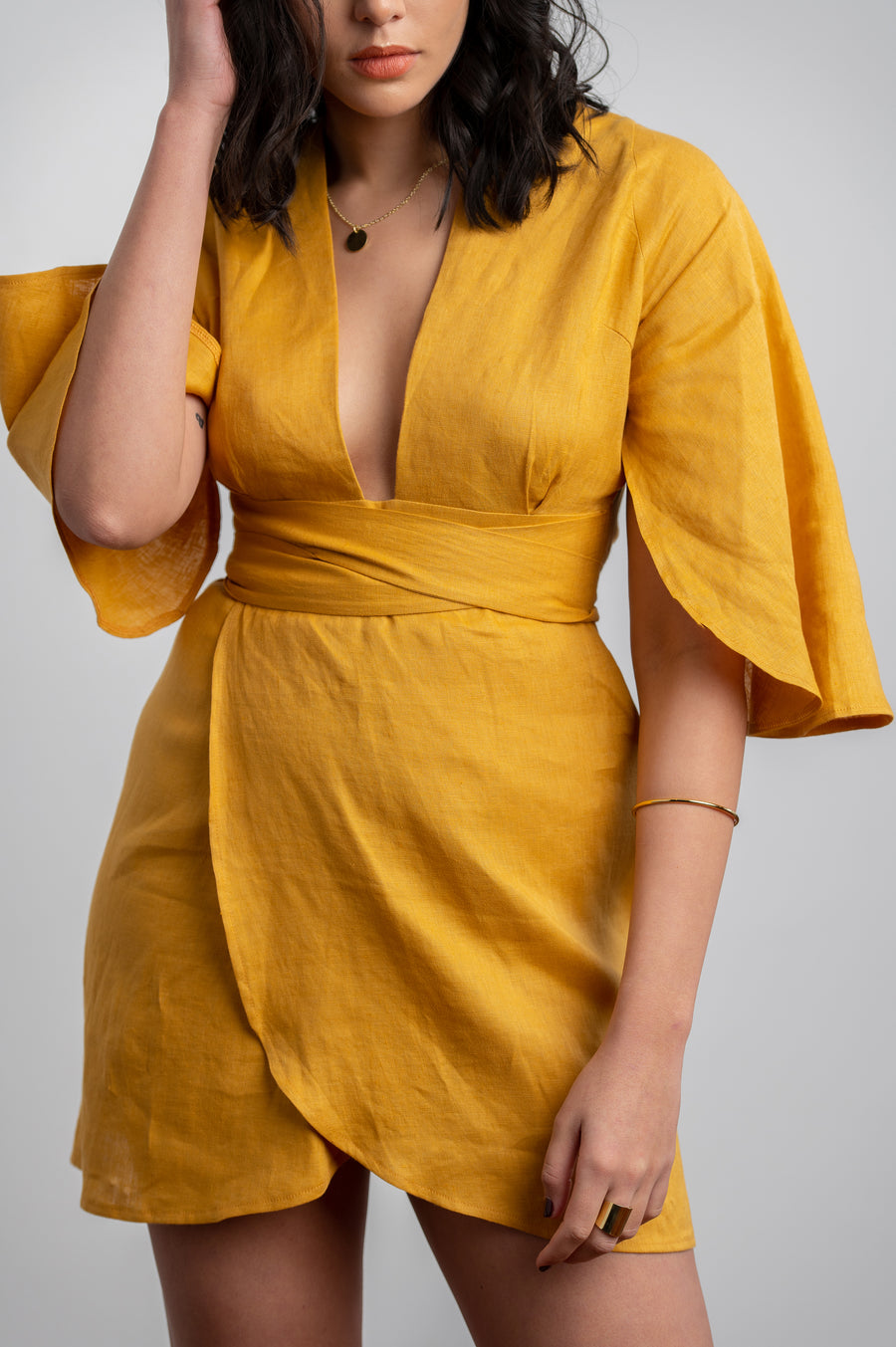 The Mini Dress in Mustard