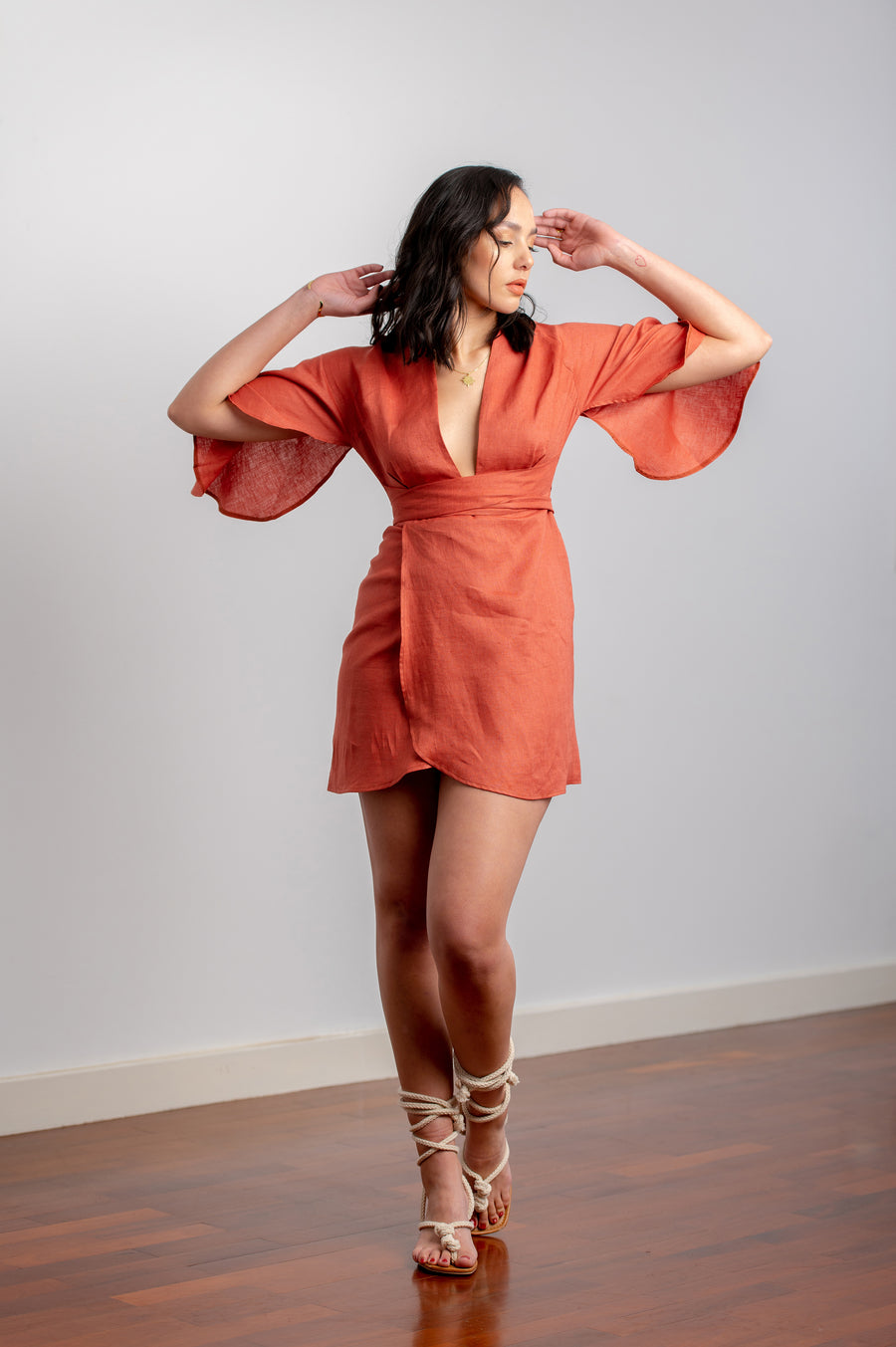 The Mini Dress in Rust