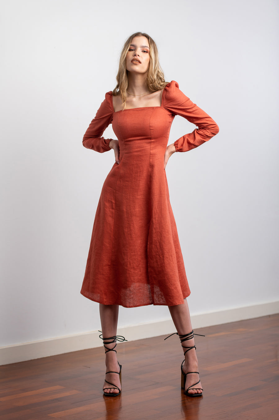 The Bailey Dress in Rust