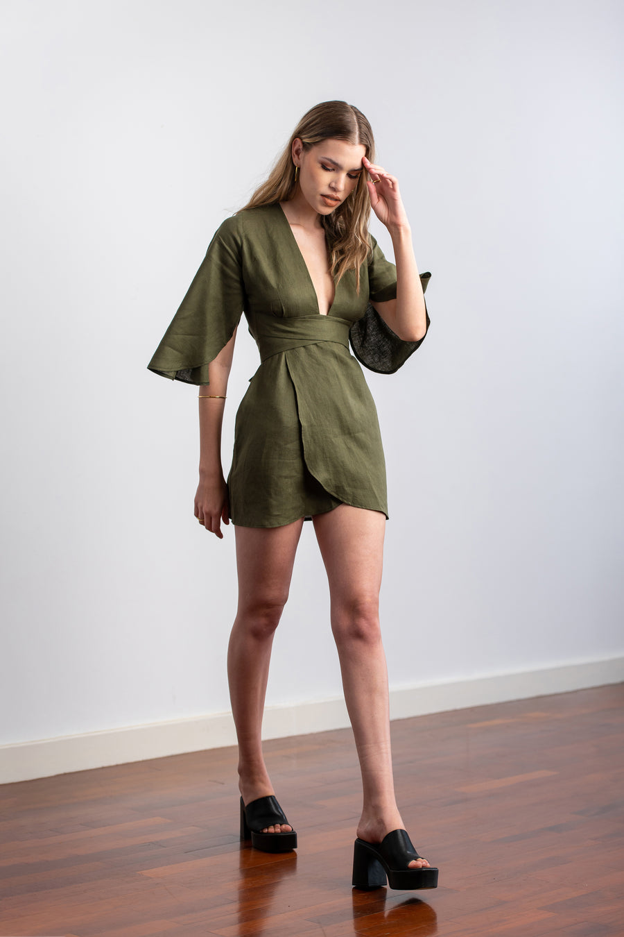 The Mini Dress in Chive