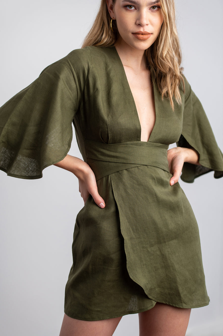 The Mini Dress in Chive