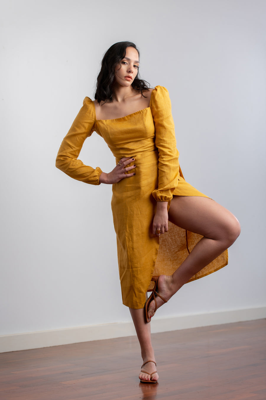 The Wrap Skirt in Mustard