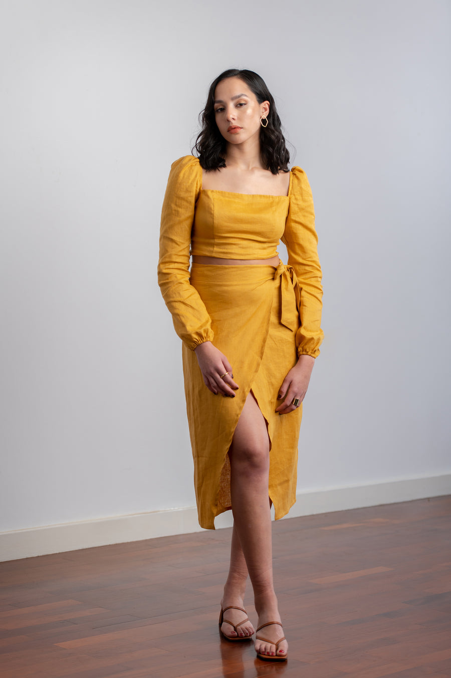 The Wrap Skirt in Mustard