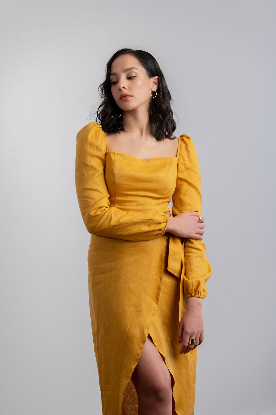 The Wrap Skirt in Mustard