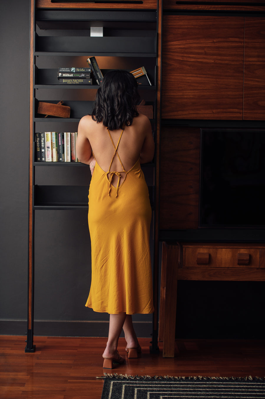 The Tencel Slip Dress in Turmeric
