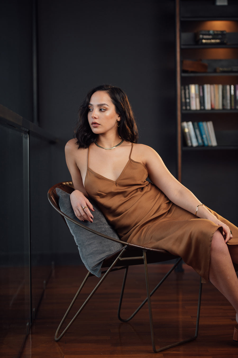 The Tencel Slip Dress in Tobacco